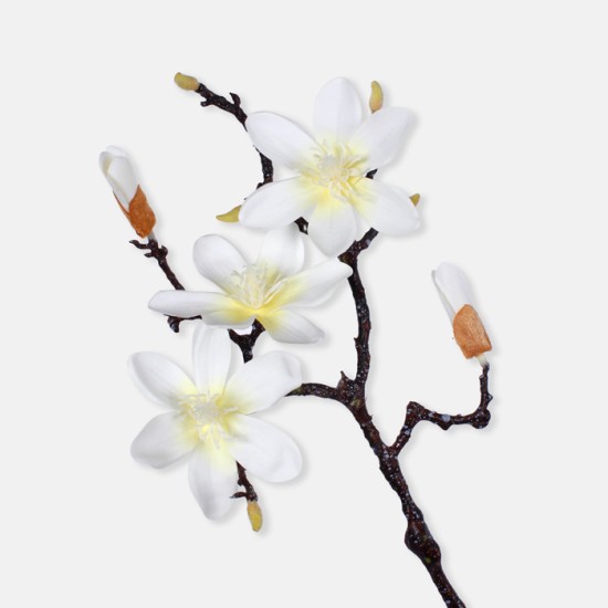 Artificial Magnolias Branch Cream 61cm Artificial Flowers